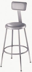 NPS - 24 to 32" High, Adjustable Height Stool - Vinyl Seat, Gray - Exact Tool & Supply