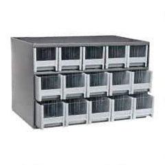 Akro-Mils - 15 Drawer, Small Parts Modular Steel Frame Storage Cabinet - 11" Deep x 17" Wide x 11" High - Exact Tool & Supply
