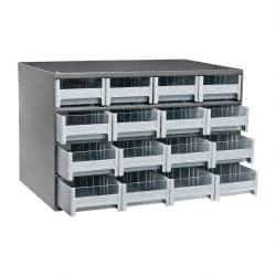 Akro-Mils - 16 Drawer, Small Parts Modular Steel Frame Storage Cabinet - 11" Deep x 17" Wide x 11" High - Exact Tool & Supply