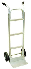 Harper Trucks - 600 Lb Capacity 49" OAH Hand Truck - High Back Dual Handle, Aluminum, Solid Rubber Wheels - Exact Tool & Supply