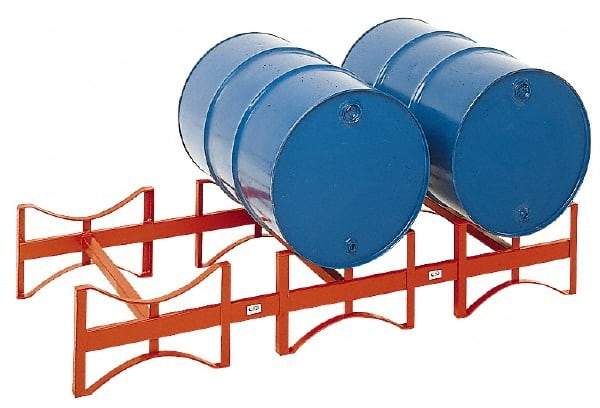 Made in USA - 2,400 Lb Load Capacity, 55 Gal Drum Storage Rack - 71-1/2" Wide x 12-1/2" High - Exact Tool & Supply