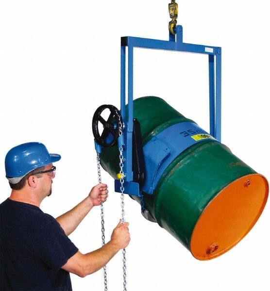 Made in USA - 1,500 Lb Load Capacity, 55 Gal Drum Carrier - 10" Wide x 39" High - Exact Tool & Supply