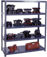 Edsal - 5 Shelf Starter Channel Reinforced Open Steel Shelving - 15,000 Lb Capacity, 36" Wide x 72" High x 18" Deep, Gray - Exact Tool & Supply