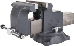 Wilton - 8" Jaw Width x 8" Jaw Opening Capacity, 4" Throat Depth, Bench & Pipe Combination Vise - 3/4 to 3" Pipe Capacity, Swivel Base, Bolt Down Attachment, Ductile Iron - Exact Tool & Supply