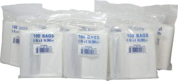 Value Collection - 5 x 8", 2 mil Self-Seal Polybags - Regular-Duty with White Marking Block - Exact Tool & Supply