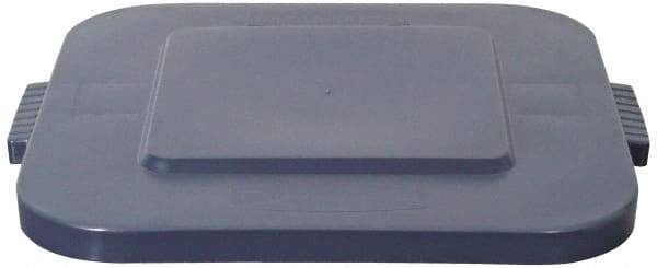 Rubbermaid - Square Lid for Use with 28 Gal Square Trash Cans - Gray, Polyethylene, For 3526 Brute Trash Cans - Exact Tool & Supply