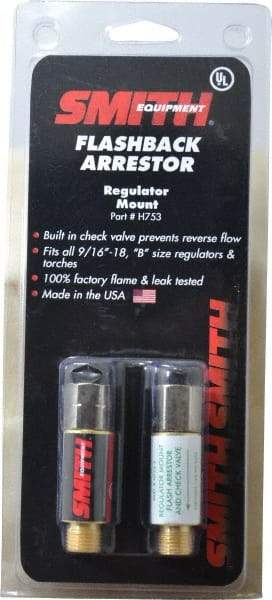 Miller-Smith - Regulator Mount Flashback Arrestor - For Use with Cutting and Welding Regulators - Exact Tool & Supply