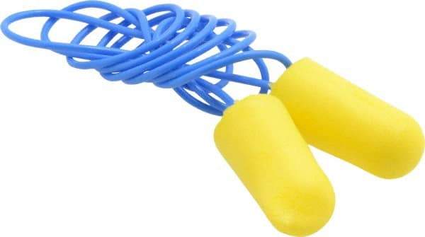3M - Disposable, Corded, 32 dB Earplugs - Yellow, 200 Pairs - Exact Tool & Supply