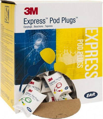 3M - Disposable, Corded, 25 dB Earplugs - Yellow, 100 Pairs - Exact Tool & Supply