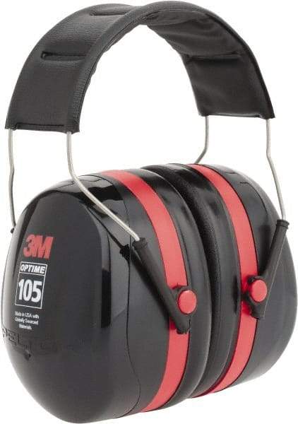 3M - Over the Head Black & Red Earmuffs - 30 NRR Rating - Exact Tool & Supply