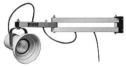 Made in USA - 60 Inch, Pivot Friction, Wall Mounted, Incandescent, Yellow, Dock Light - 100 Watt, 220/240 Volt, Nonmagnifying - Exact Tool & Supply