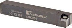 Kennametal - SCLC, Left Hand Cut, 5° Lead Angle, 5/8" Shank Height x 5/8" Shank Width, Neutral Rake Indexable Turning Toolholder - 4" OAL, CC..32.5. Insert Compatibility, Series Screw-On - Exact Tool & Supply