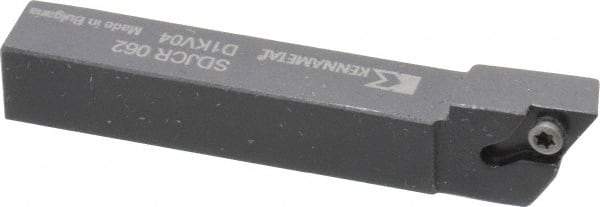 Kennametal - SDJC, Right Hand Cut, 3° Lead Angle, 3/8" Shank Height x 3/8" Shank Width, Neutral Rake Indexable Turning Toolholder - 2-1/2" OAL, DC..21.5. Insert Compatibility, Series Screw-On - Exact Tool & Supply