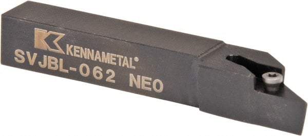 Kennametal - SVJB, Left Hand Cut, 3° Lead Angle, 3/8" Shank Height x 3/8" Shank Width, Neutral Rake Indexable Turning Toolholder - 2-1/2" OAL, VB..22. Insert Compatibility, Series Screw-On - Exact Tool & Supply