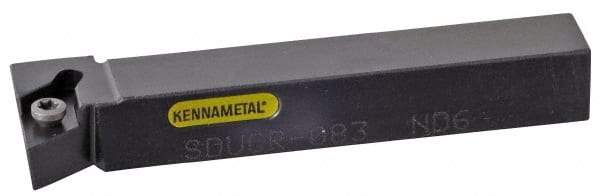 Kennametal - SDUC, Right Hand Cut, 3° Lead Angle, 1/2" Shank Height x 1/2" Shank Width, Neutral Rake Indexable Turning Toolholder - 3-1/2" OAL, DC..32.5. Insert Compatibility, Series Screw-On - Exact Tool & Supply
