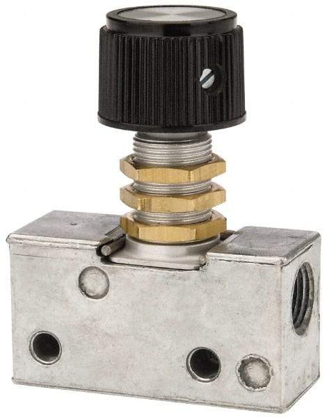 ARO/Ingersoll-Rand - 0.195 CV Rate & 7.5 CFM 3 Way Air Valve - Panel Button, Spring Return, 150 Max psi - Exact Tool & Supply