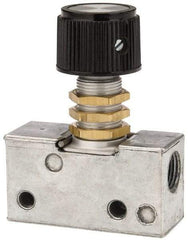 ARO/Ingersoll-Rand - 0.195 CV Rate & 7.5 CFM 3 Way Air Valve - Panel Button, Spring Return, 150 Max psi - Exact Tool & Supply