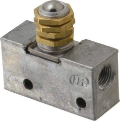 ARO/Ingersoll-Rand - 0.195 CV Rate & 7.5 CFM 3 Way Air Valve - Ball Roller, Spring Return, 150 Max psi - Exact Tool & Supply