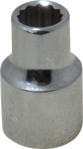 Proto - 3/8" Drive, Standard Hand Socket - 12 Points, 1-3/32" OAL, Chrome Finish - Exact Tool & Supply