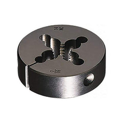 Vermont Tap & Die - 9/16-12 UNC Thread, 1-1/2" Outside Diam Carbon Steel Round Die - 1/2" Thick, Right Hand Thread, Series 290, Adjustable - Exact Tool & Supply