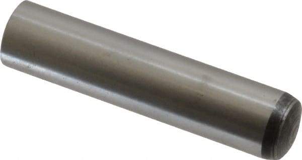 Value Collection - 10mm Diam x 45mm Pin Length Alloy Steel Standard Dowel Pin - C 58-62 Hardness, 37,100 Lb Breaking Strength, 1 Rounded End - Exact Tool & Supply