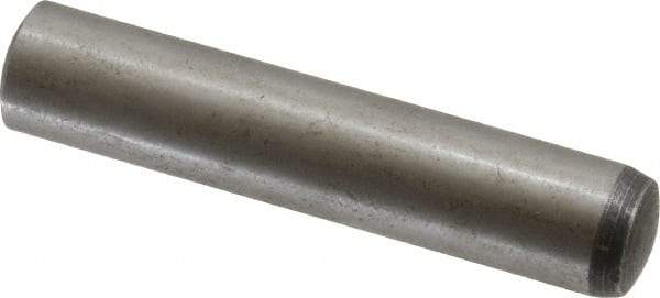 Value Collection - 10mm Diam x 50mm Pin Length Alloy Steel Standard Dowel Pin - C 58-62 Hardness, 37,100 Lb Breaking Strength, 1 Rounded End - Exact Tool & Supply