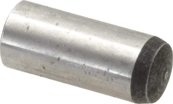 Value Collection - 12mm Diam x 30mm Pin Length Alloy Steel Standard Dowel Pin - C 58-62 Hardness, 53,400 Lb Breaking Strength, 1 Rounded End - Exact Tool & Supply