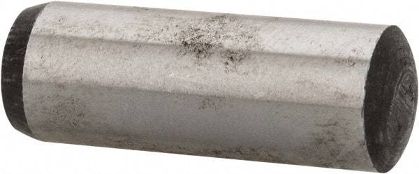 Value Collection - 12mm Diam x 35mm Pin Length Alloy Steel Standard Dowel Pin - C 58-62 Hardness, 53,400 Lb Breaking Strength, 1 Rounded End - Exact Tool & Supply