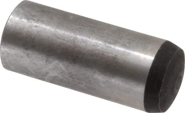 Value Collection - 16mm Diam x 40mm Pin Length Alloy Steel Standard Dowel Pin - C 58-62 Hardness, 94,900 Lb Breaking Strength, 1 Rounded End - Exact Tool & Supply