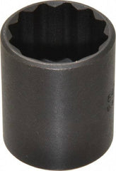Proto - 1", 1/2" Drive, Standard Hand Socket - 12 Points, 1-9/16" OAL, Alloy Steel, Black Finish - Exact Tool & Supply