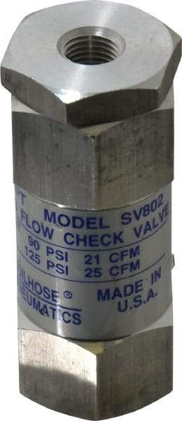 Coilhose Pneumatics - 1/4" Aluminum Check Valve - Inline, FPT x FPT - Exact Tool & Supply