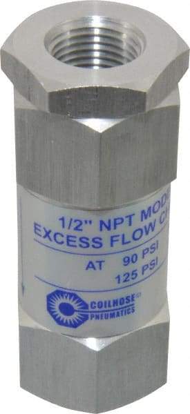 Coilhose Pneumatics - 1/2" Aluminum Check Valve - Inline, FPT x FPT - Exact Tool & Supply