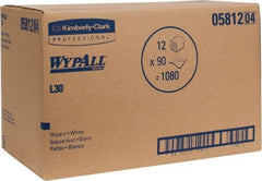 WypAll - L30 1/4 Fold General Purpose Wipes - Poly Pack, 13" x 12-1/2" Sheet Size, White - Exact Tool & Supply