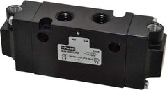 Parker - 1/4", 4-Way Body Ported Stacking Solenoid Valve - 1.4 CV Rate, 1.89" High x 4.7" Long - Exact Tool & Supply