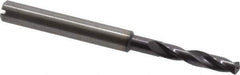 Guhring - 4.3mm 140° Spiral Flute Solid Carbide Screw Machine Drill Bit - FIREX Finish, Right Hand Cut, 24mm Flute Length, 66mm OAL, SU Point, Straight Shank, Through Coolant - Exact Tool & Supply