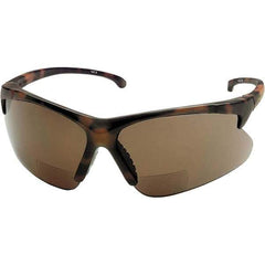 Jackson Safety - +2, Brown Lenses, Scratch Resistant, Framed Magnifying Safety Glasses - UV Protection, Tortoise Shell Plastic Frame - Exact Tool & Supply