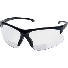 Jackson Safety - +2.5, Clear Lenses, Scratch Resistant, Framed Magnifying Safety Glasses - UV Protection, Black Plastic Frame - Exact Tool & Supply