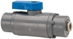 Specialty Mfr - 1/4" Pipe, PVC Standard Ball Valve - Inline - One Way Flow, Push-to-Connect x Push-to-Connect Ends, Wedge Handle, 125 WOG - Exact Tool & Supply