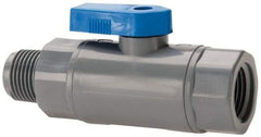 Specialty Mfr - 3/8" Pipe, PVC Standard Ball Valve - Inline - One Way Flow, MNPT x FNPT Ends, Wedge Handle, 125 WOG - Exact Tool & Supply