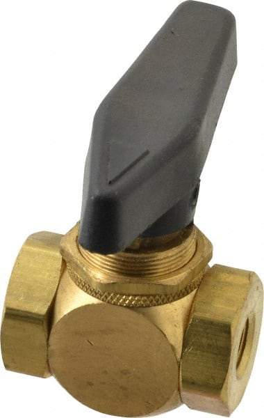 Specialty Mfr - 1/8" Pipe, Brass Standard Ball Valve - Inline - Two Way Flow, FNPT x FNPT Ends, Wedge Handle, 500 WOG - Exact Tool & Supply