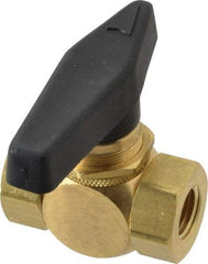 Specialty Mfr - 1/4" Pipe, Brass Standard Ball Valve - Inline - Two Way Flow, FNPT x FNPT Ends, Wedge Handle, 500 WOG - Exact Tool & Supply