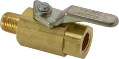 Specialty Mfr - 1/8" Pipe, Brass Standard Ball Valve - Inline - Two Way Flow, MNPT x FNPT Ends, Lever Handle, 500 WOG - Exact Tool & Supply