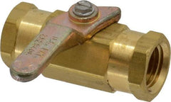 Specialty Mfr - 1/4" Pipe, Brass Standard Ball Valve - Inline - Two Way Flow, FNPT x FNPT Ends, Lever Handle, 500 WOG - Exact Tool & Supply