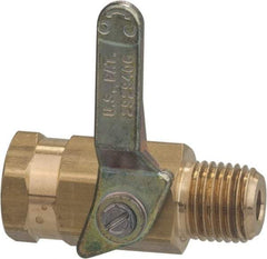 Specialty Mfr - 3/8" Pipe, Brass Standard Ball Valve - Inline - Two Way Flow, MNPT x FNPT Ends, Lever Handle, 500 WOG - Exact Tool & Supply