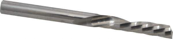 Onsrud - 1/4" Cutting Diam x 1-1/4" Length of Cut, 1 Flute, Downcut Spiral Router Bit - Uncoated, Right Hand Cut, Solid Carbide, 3" OAL x 1/4" Shank Diam, Single Edge, 21° Helix Angle - Exact Tool & Supply