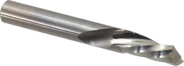 Onsrud - 3/8" Cutting Diam x 3/4" Length of Cut, 1 Flute, Downcut Spiral Router Bit - Uncoated, Right Hand Cut, Solid Carbide, 3" OAL x 3/8" Shank Diam, Single Edge, 21° Helix Angle - Exact Tool & Supply