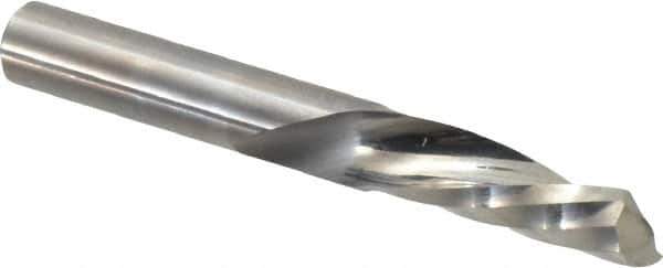 Onsrud - 3/8" Cutting Diam x 1-1/8" Length of Cut, 1 Flute, Downcut Spiral Router Bit - Uncoated, Right Hand Cut, Solid Carbide, 3" OAL x 3/8" Shank Diam, Single Edge, 21° Helix Angle - Exact Tool & Supply