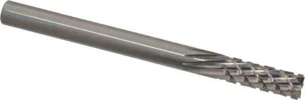 Onsrud - 1/4" Cut Diam, 1/4" Shank Diam, Cylinder Head Fluted Cut Burr - Carbide, Flat End, 3/4" LOC, 3" OAL - Exact Tool & Supply