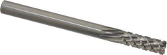 Onsrud - 1/4" Cut Diam, 1/4" Shank Diam, Cylinder Head Fluted Cut Burr - Carbide, Flat End, 3/4" LOC, 3" OAL - Exact Tool & Supply