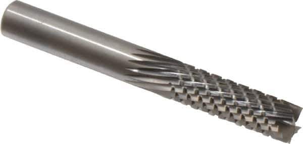 Onsrud - 3/8" Cut Diam, 3/8" Shank Diam, Cylinder Head Fluted Cut Burr - Carbide, Flat End, 1-1/8" LOC, 3-1/2" OAL - Exact Tool & Supply